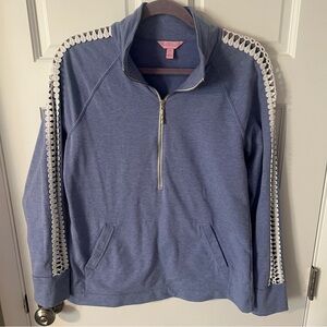 Lilly Pulitzer Skipper Popover Periwinkle Cotton Eyelet Details Medium